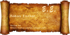 Bakos Eszter névjegykártya